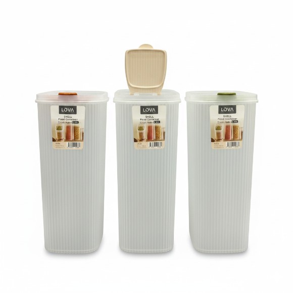 Lova Plastic Shell Food Storage Container 3 Pcs Set 4Liter