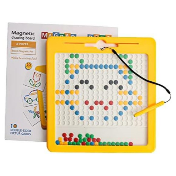 Magnetic Drawing Board Toy for Kids Educational Puzzle Toy-Doodle Board with Magnetic Beads - size 9 x 7.5 Inch