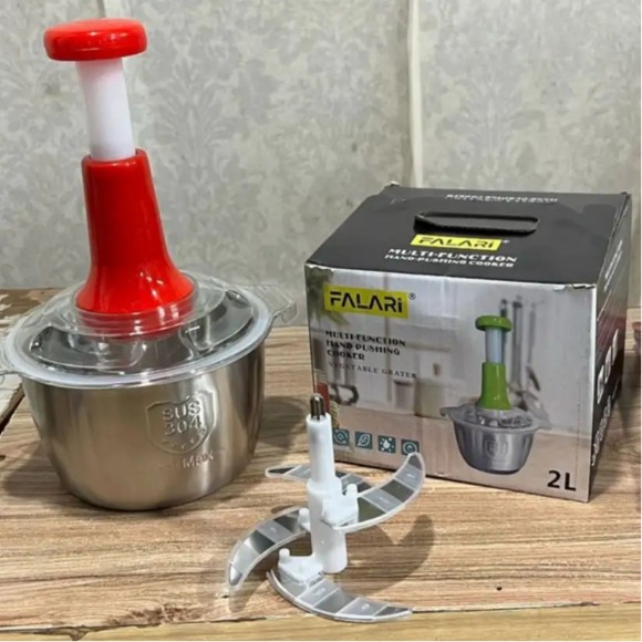 Manual 2 Liter Stainless Steel Chopper Beautiful Durable Multifunction