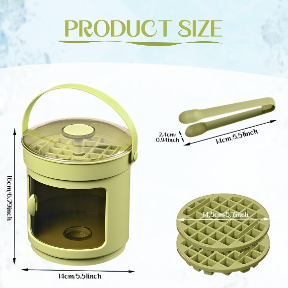 Press Type Ice Cube Tray with Lid and Container 72 Grids, Double Layer Ice Block Mould