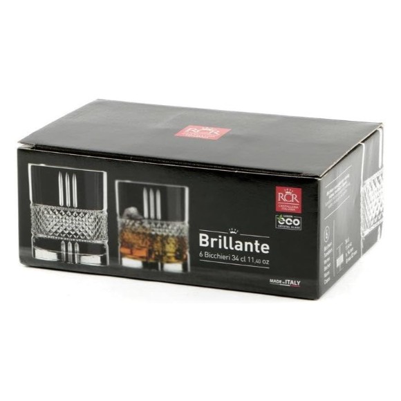 RCR Crystal Brillante DOF Glass 340ml Set of 6 - 267200