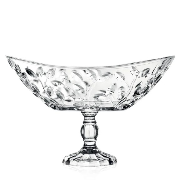 RCR Crystal Laurus Oval Raised Glass Centerpiece - 255950