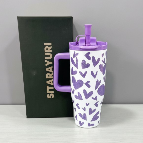 SITARAYURI Purple Heart Insulated Tumbler 1.2L Stainless Steel