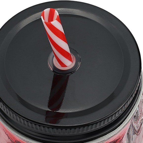 Skull Mason Jar with Lids Straws and Handle Colorful Drinking Glasses for 16 oz