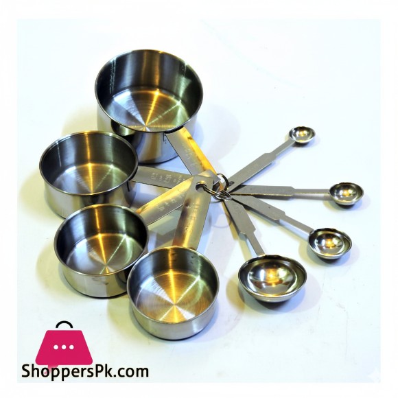Stainless Steel Measuring Cups and Measuring Spoons 8 - Piece Set