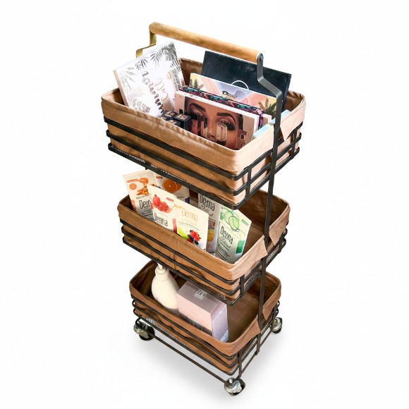 Trio Stack Metal Rolling Cart