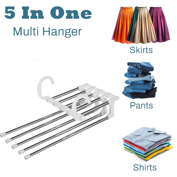 Unique 5 Way Hanger - White