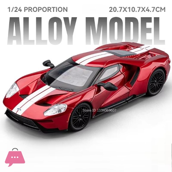 1:24 F1-LM GT Model Car Diecast Alloy Toys Doors Opened Sound Light Pull Back Diecast Model Car