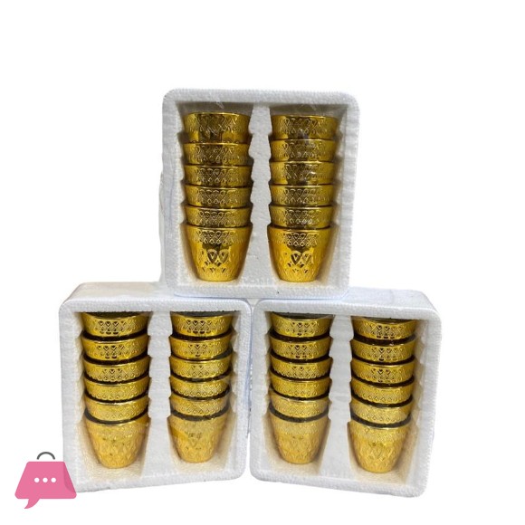 1 Dozen Glassware Gold Zam-Zam Arabic Tea Cups