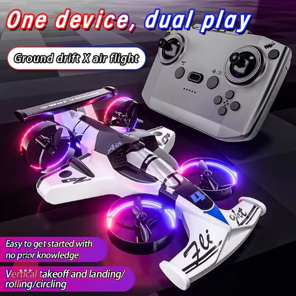 2-in-1 Flying RC Drone & Stunt Car for Kids | Remote Control Toy