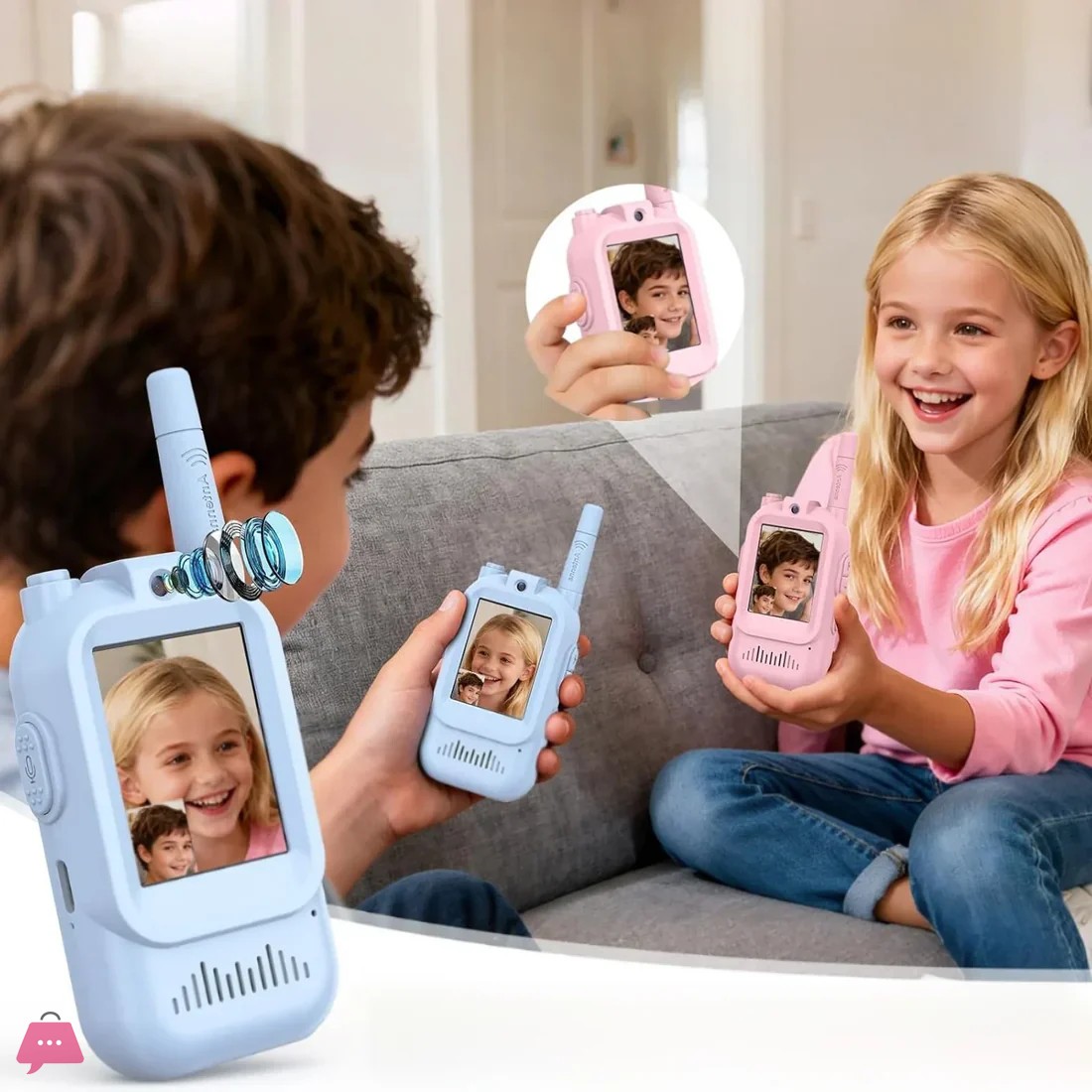 2pcs-rechargeable-kids-video-walkie-talkie