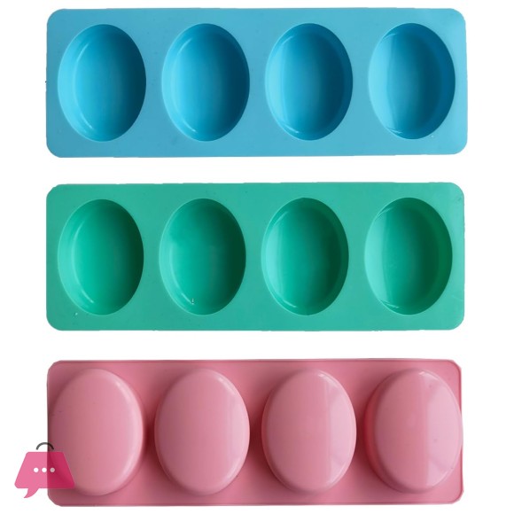4 Cavity Oval Soap Silicone Mold Silicone Mold Silicone Soap Mold Soap Making Mold Silicone Soap Mold