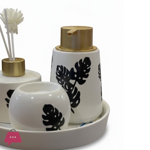 4-Piece Bathroom Accessories Set with Tray
