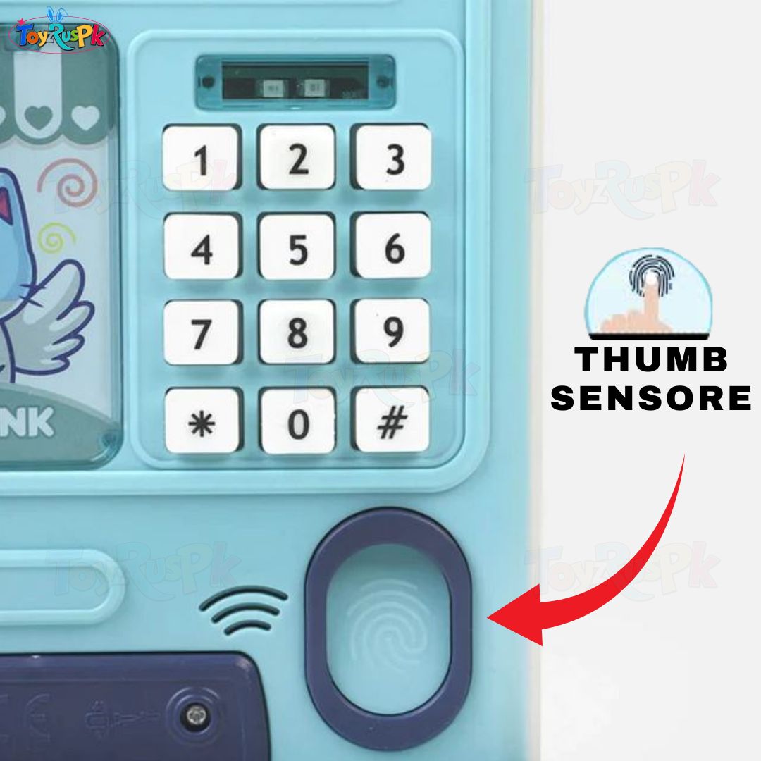 Piggy Bank Money Box for Kids Finger Print ATM Machine