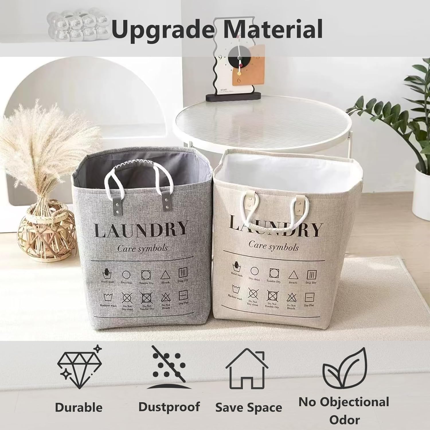 Laundry Basket 50L Foldable Laundry Hamper Organizer with Handles