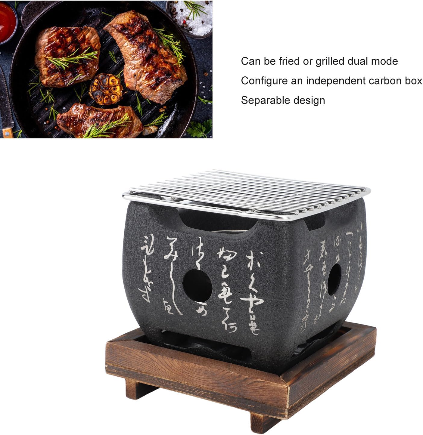 Japanese Charcoal Grill Multi Functional Fast Heating Mini Portable Barbecue Stove Hibachi Grill Outdoor Camping Grill Medium