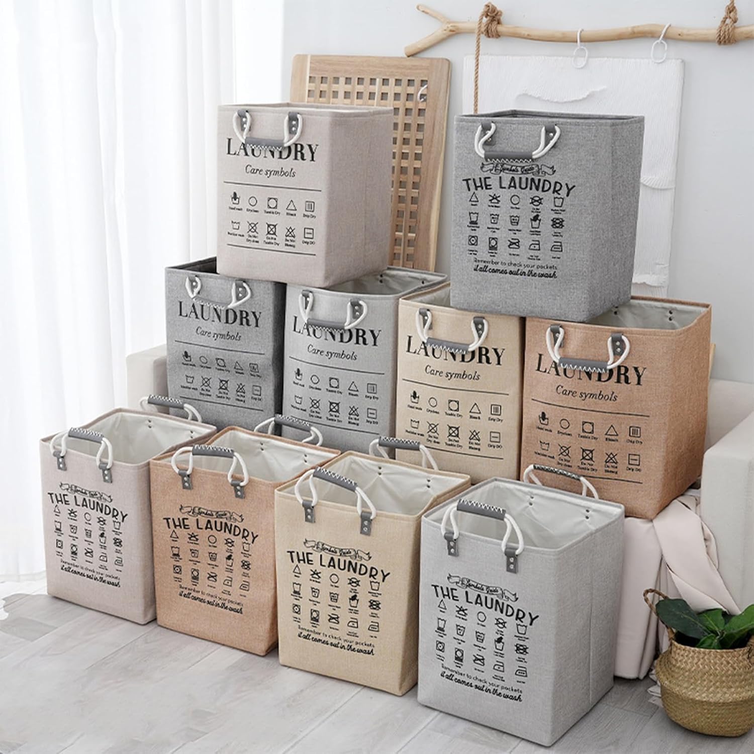 Laundry Basket 50L Foldable Laundry Hamper Organizer with Handles