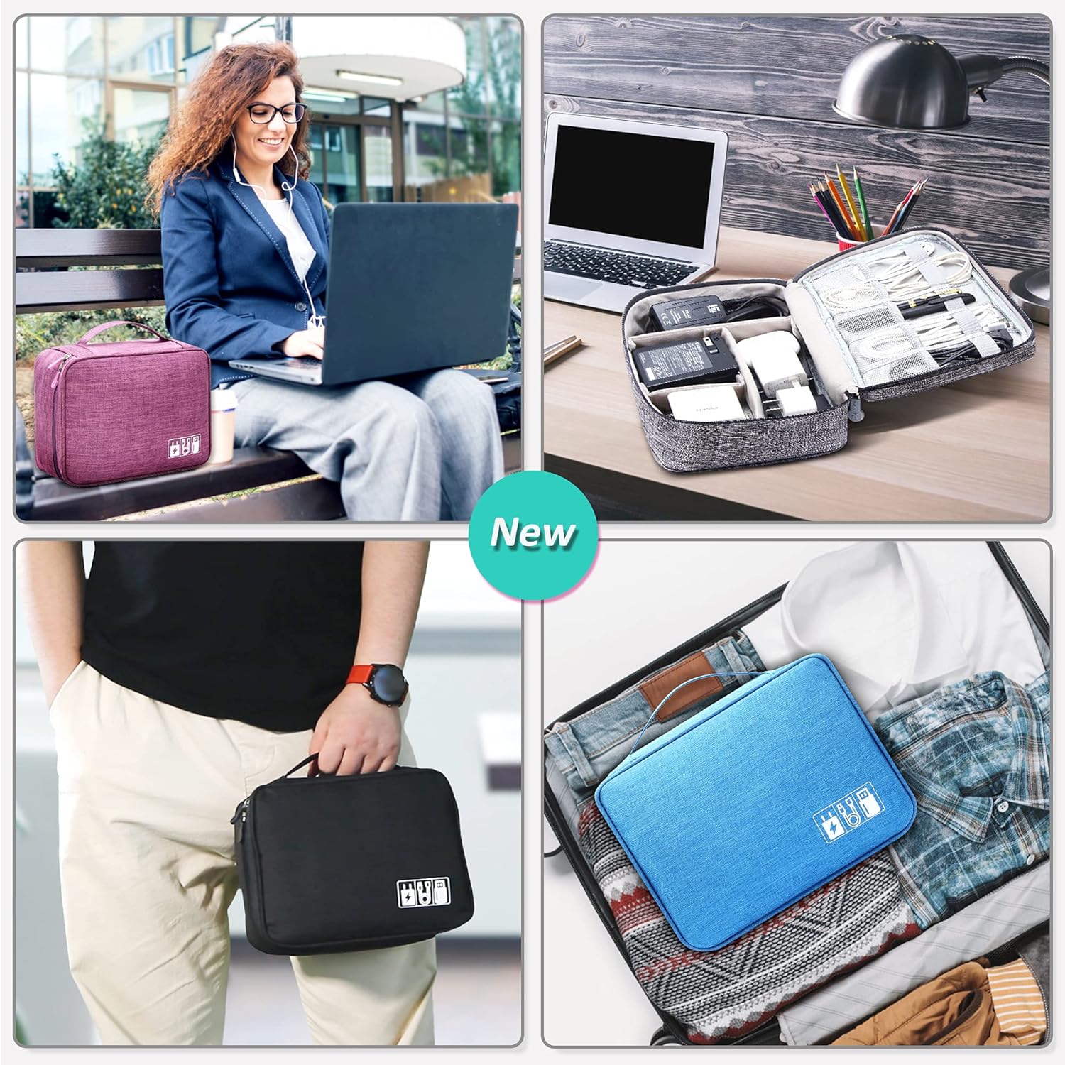Electronics Organizer Travel Cable Organizer Bag Waterproof Portable Digital Storage Bag