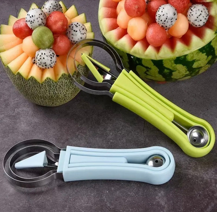 3 In 1 Watermelon Slicer Scoop, Stainless Steel Fruit Baller