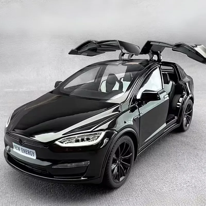1:24 Model X SUV Alloy Car Model Diecasts Metal Car Model Simulation Sound and Light Toy Car