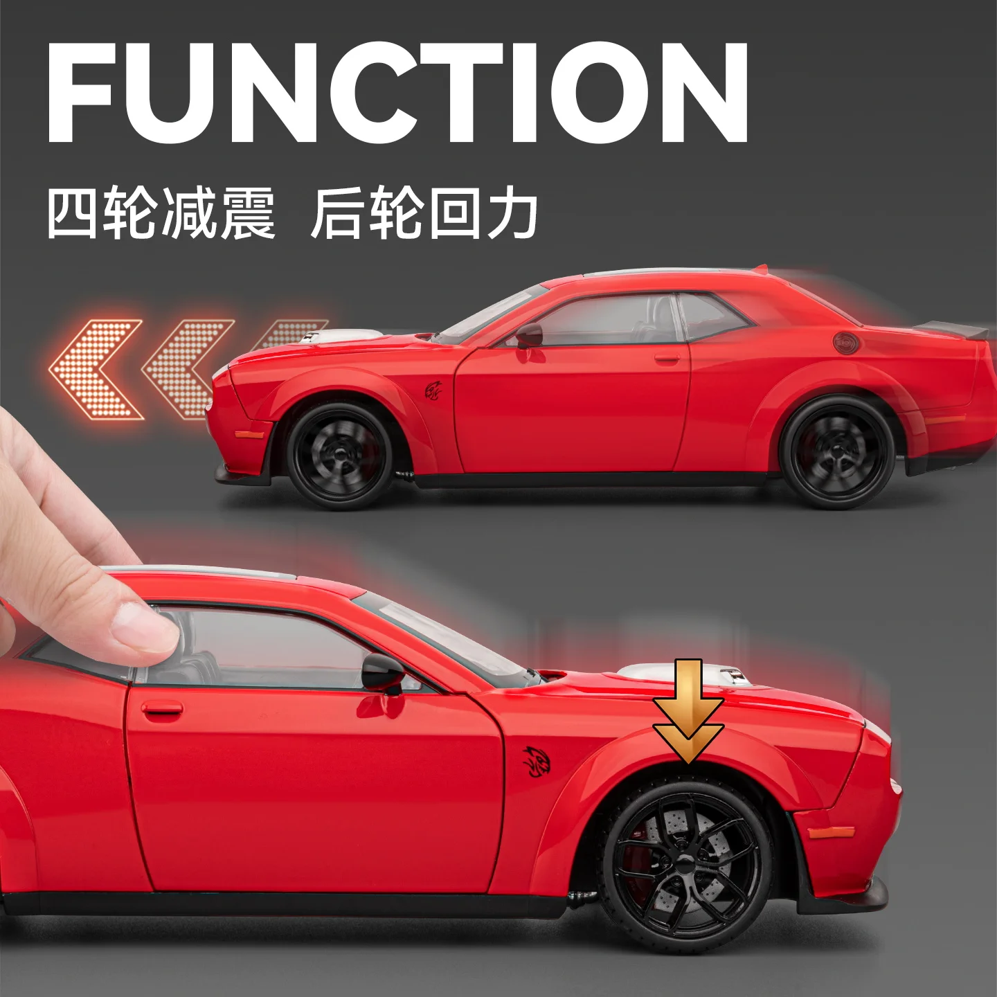 1:18 Dodge Challenger SRT Redeye Hellcat Musle Sports Car Alloy Metal Diecast Model Car