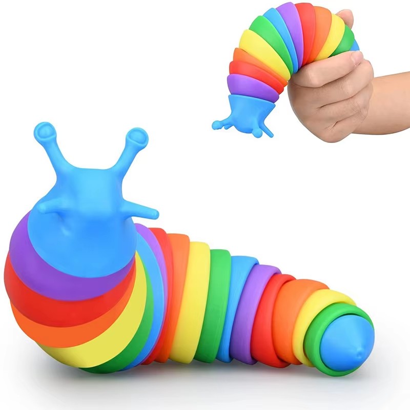 1pcs random colorful slug caterpillar stress relief toy strange slug puzzle simulation decompression toy