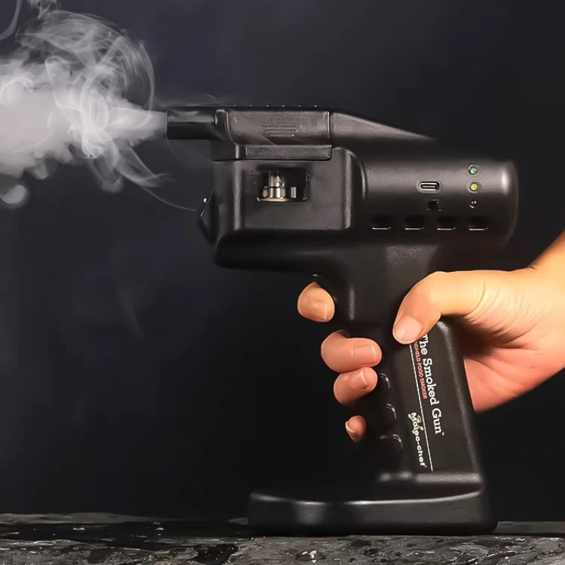 Cocktail Smoke Gun, Vapour Blaster Cocktail Bubble Smoke Gun with 5-Flavour Aroma Liquid and Edible Bubble for Food and Drink