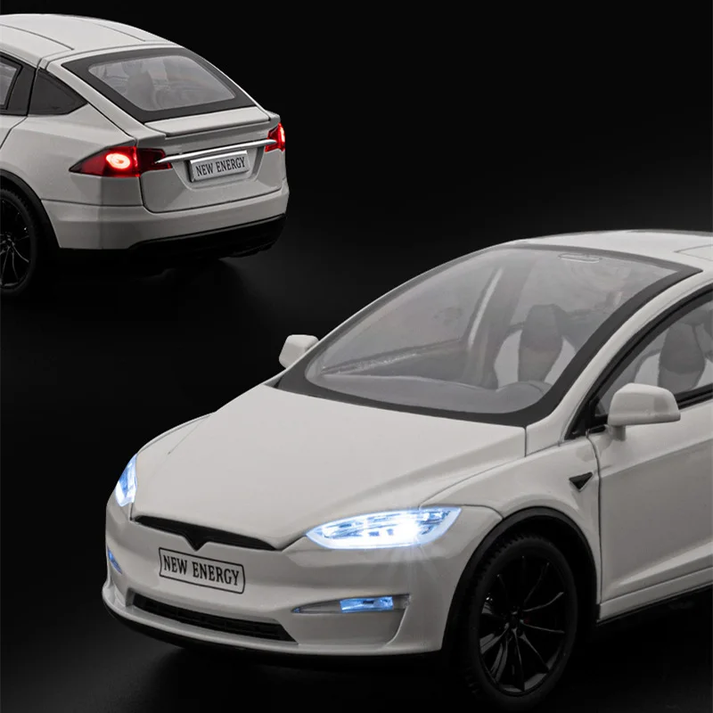 1:24 Model X SUV Alloy Car Model Diecasts Metal Car Model Simulation Sound and Light Toy Car