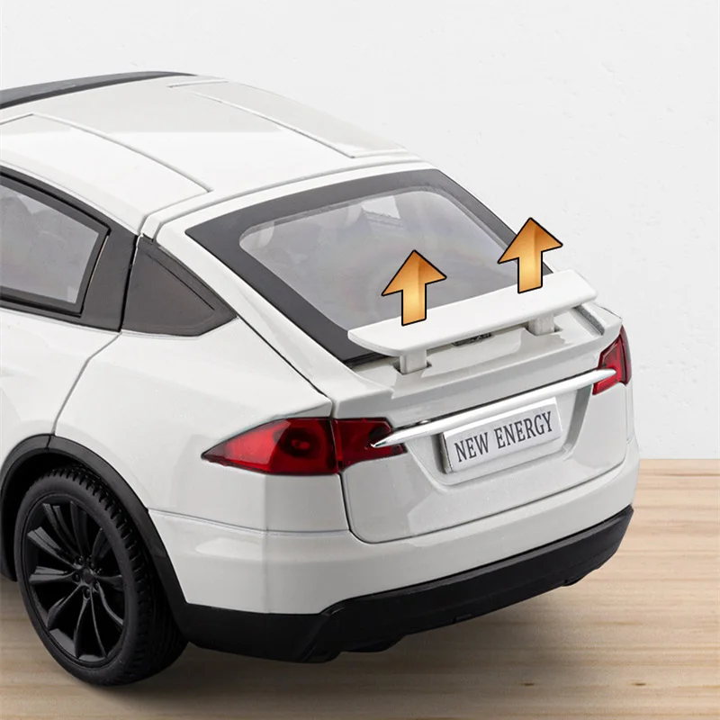 1:24 Model X SUV Alloy Car Model Diecasts Metal Car Model Simulation Sound and Light Toy Car