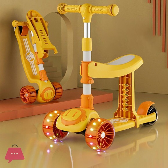 Adjustable Pu Flashing Wheels Kids Scooter 3 Wheel Portable Foldable Kids Scooty 3 in 1