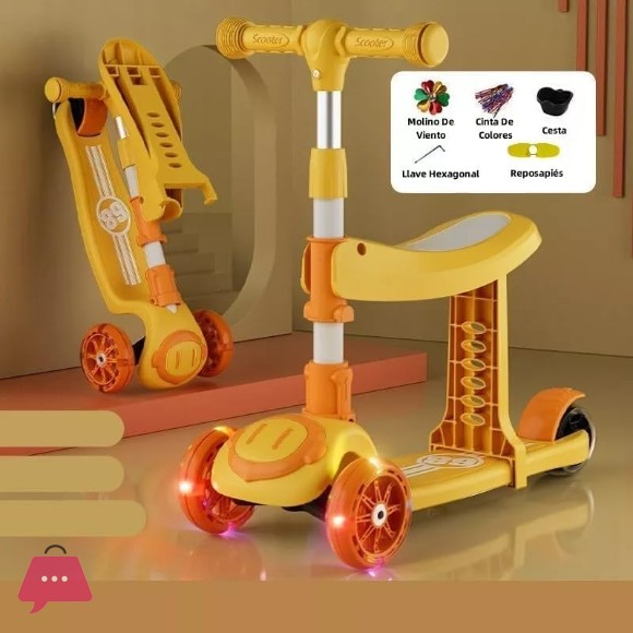 Adjustable Pu Flashing Wheels Kids Scooter 3 Wheel Portable Foldable Kids Scooty 3 in 1