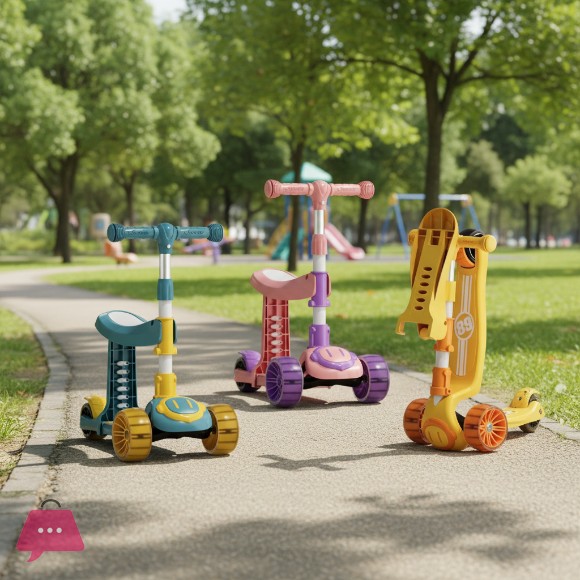 Adjustable Pu Flashing Wheels Kids Scooter 3 Wheel Portable Foldable Kids Scooty 3 in 1