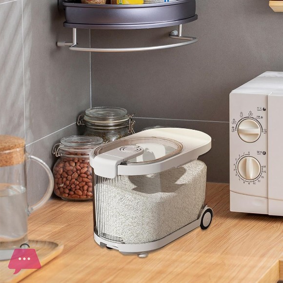 Airtight Rice Container - with Lids and Wheels - Storage Container
