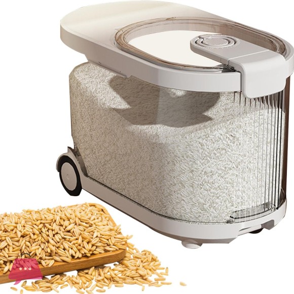 Airtight Rice Container - with Lids and Wheels - Storage Container