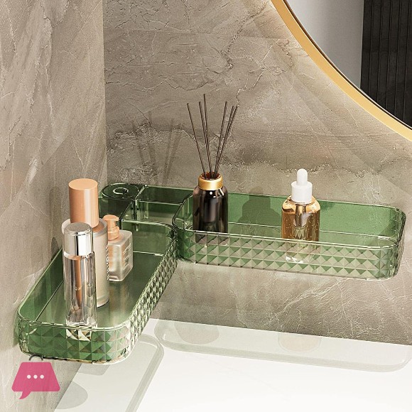 Bathroom Shelf for Inside Shower Adjustable Pounch Rustproof Shower Green