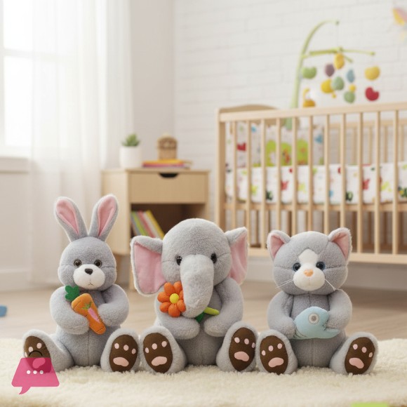 Bunny Cat Elephant Plush Stuff Toy with Carrot 50cm