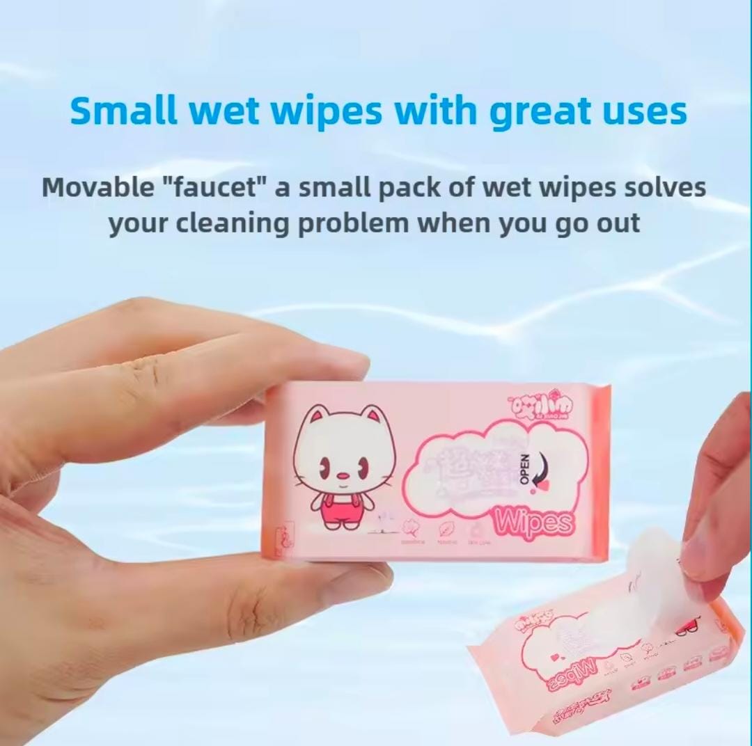 Cleaning Mini Packed Wipe (8Mini Packets in One Pack Total 64 Wipes Packet)