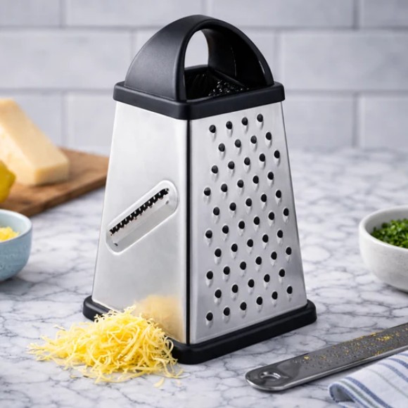 Cook Style Stainless Steel Four-Sided Grater Non-Slip