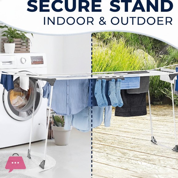 Danny Home XXL Telescopic Clothes Drying Stnad Extendable up to 260 cm, with Wheels
