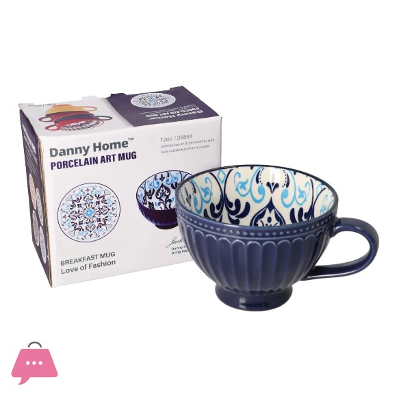 Danny Home Santorini Ceramic Breakfast Mug 355ml