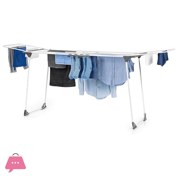 Danny Home XXL Telescopic Clothes Drying Stnad Extendable up to 260 cm, with Wheels