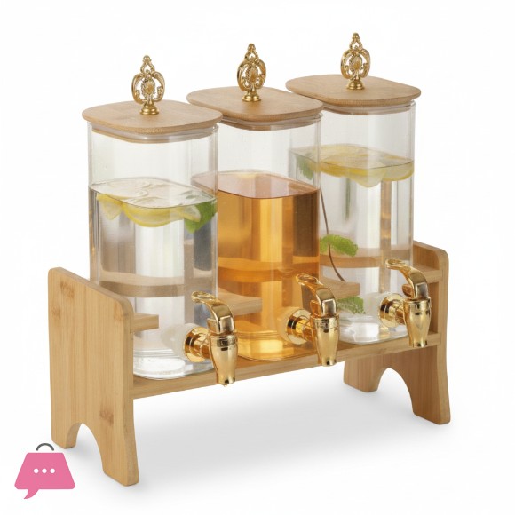 Glass Dispenser Set 3 Pcs 1500ml Each