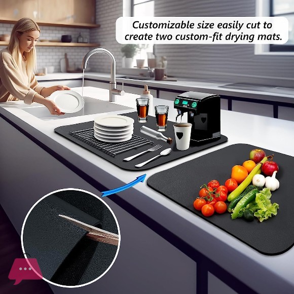 Kitchen Mat Dish Drying Mat for Kitchen Counter
