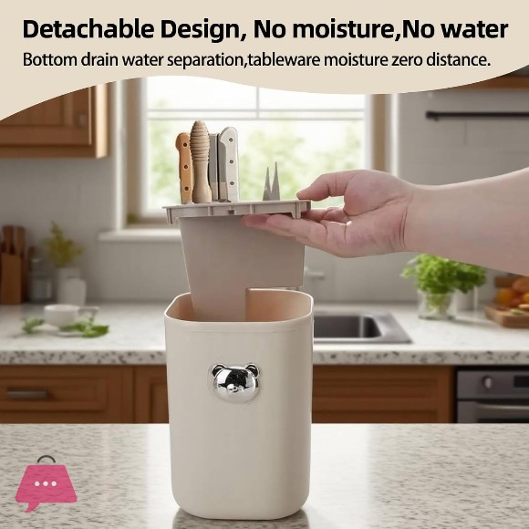 Knife Holder Detachable Kitchen Utensil Holder Countertop Chopstick Scissors Knives Organizer