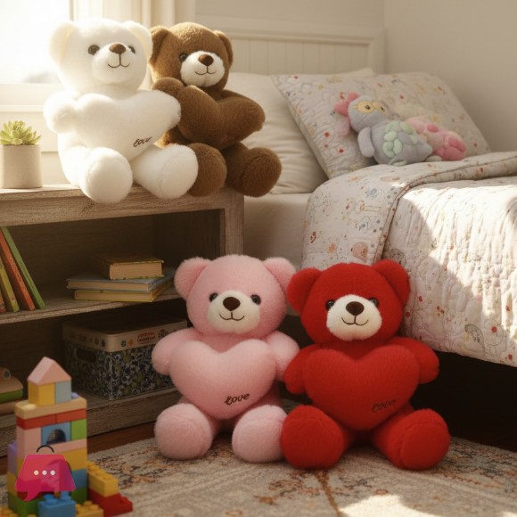 Love You Design Teddy Bear Soft & Cute Plush Gift for Kids 35CM