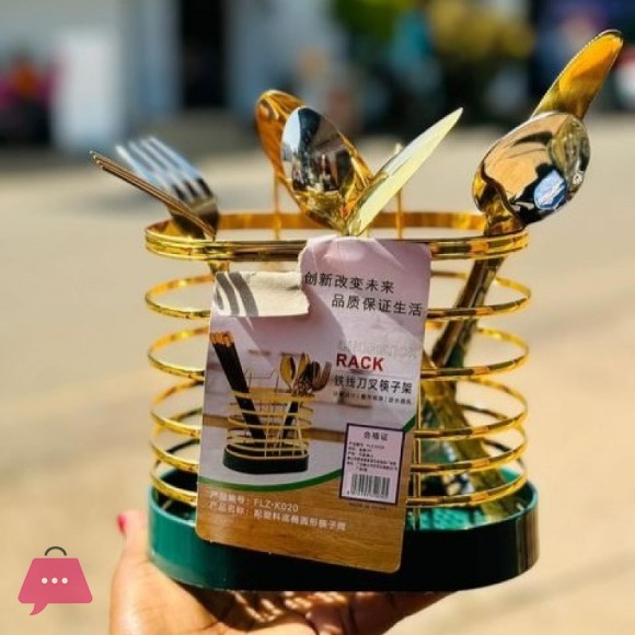 Luxury Gold Plated Stainless Steel Metal Spoon and Fork Strainer