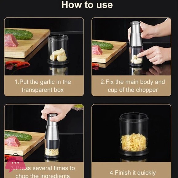 Manual Garlic Crusher Onion Chopper Pressing Handheld Food Chopper Slicer Dicer