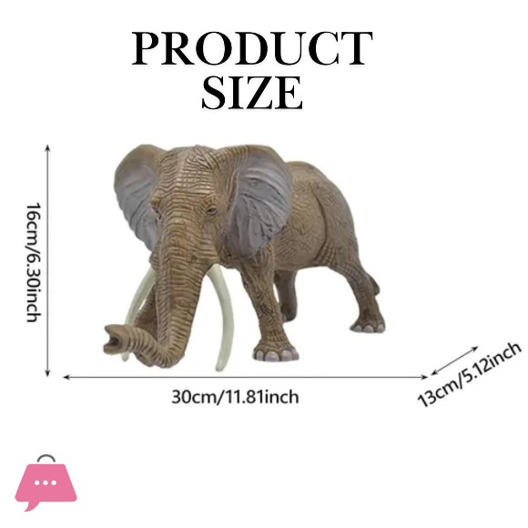 Realistic African Elephant Figure