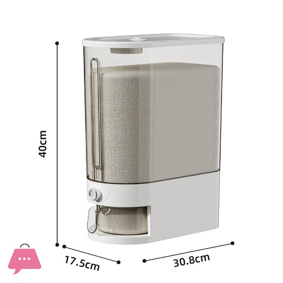Kitchen Rice Dispenser Bucket Storage Container Sealed Lid 10kg