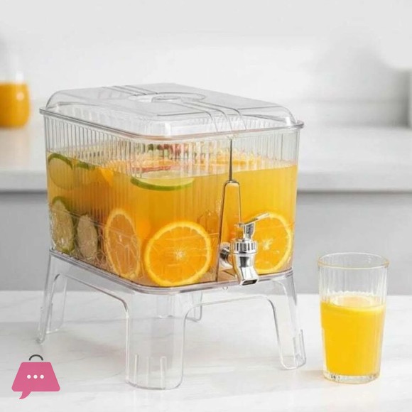 Self-Contained Faucet Cold Water Pitcher Modern Minimalist Lemonade Fruit Beverage Dispenser Plastic